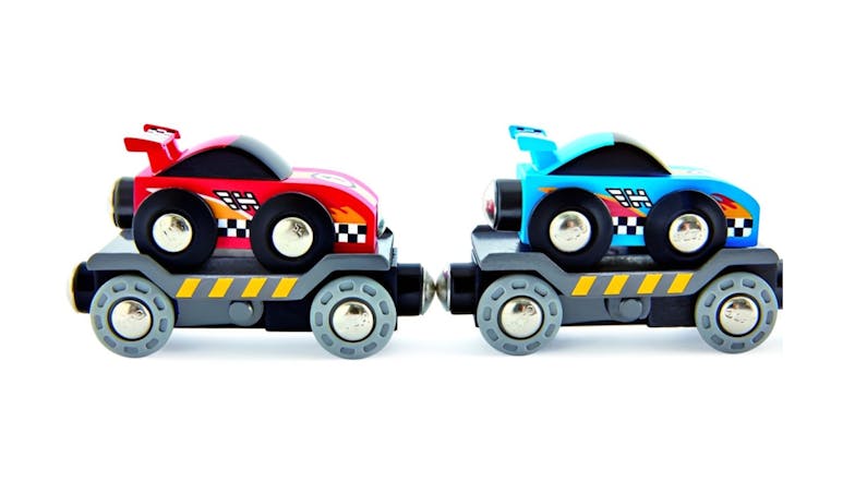 Hape Race Car Transporter Engine & Carriage Set 5pcs.