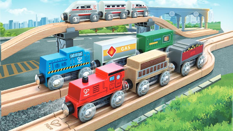 Hape Wooden Train Engine Collection Set