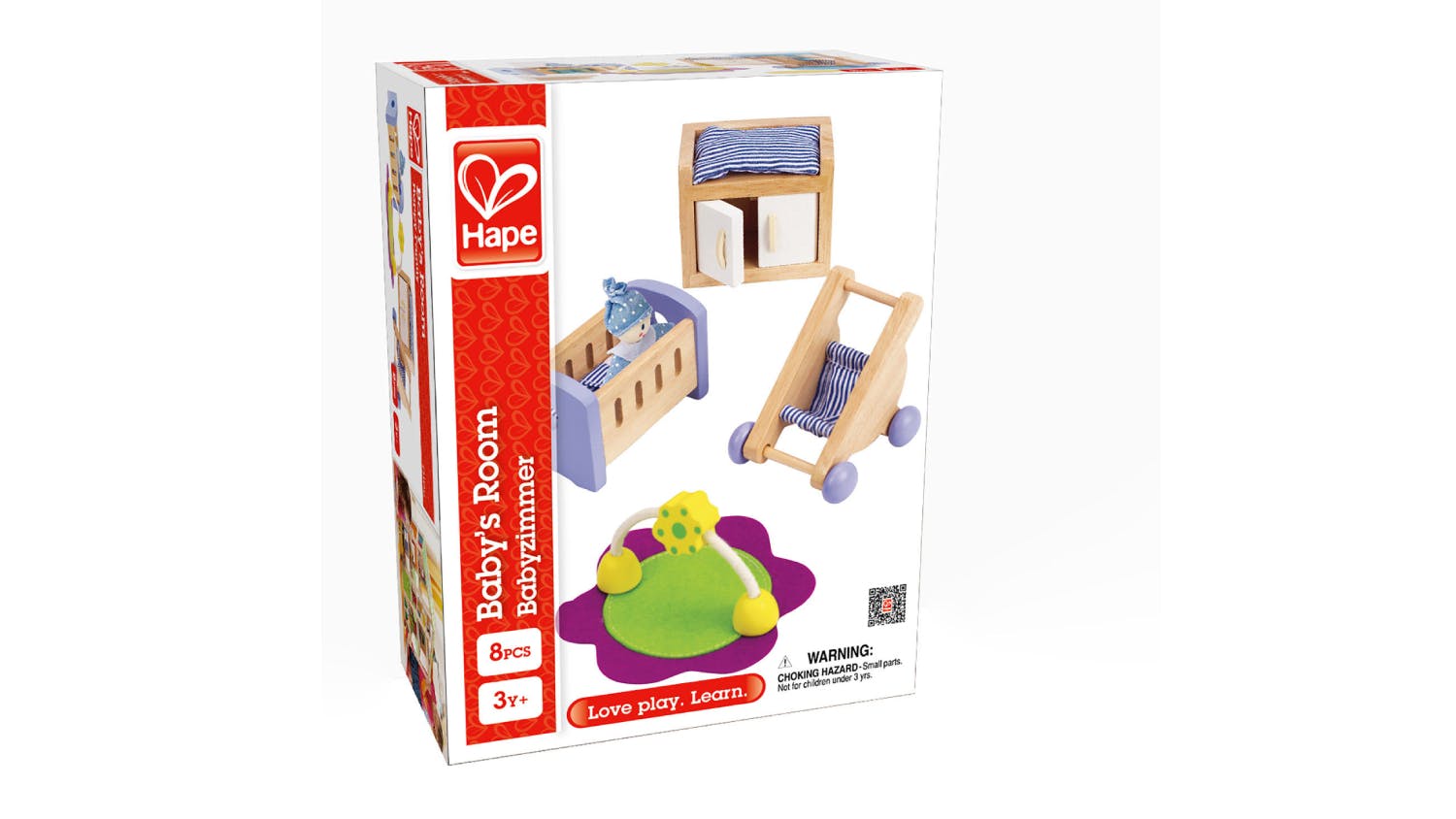 Hape "Happy Family" Wooden Doll Family Furniture Set - Nursery