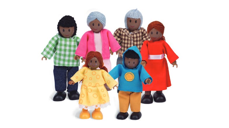 Hape "Happy Family" Wooden Doll Family Set - Black