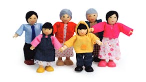 Hape "Happy Family" Wooden Doll Family Set - Asian