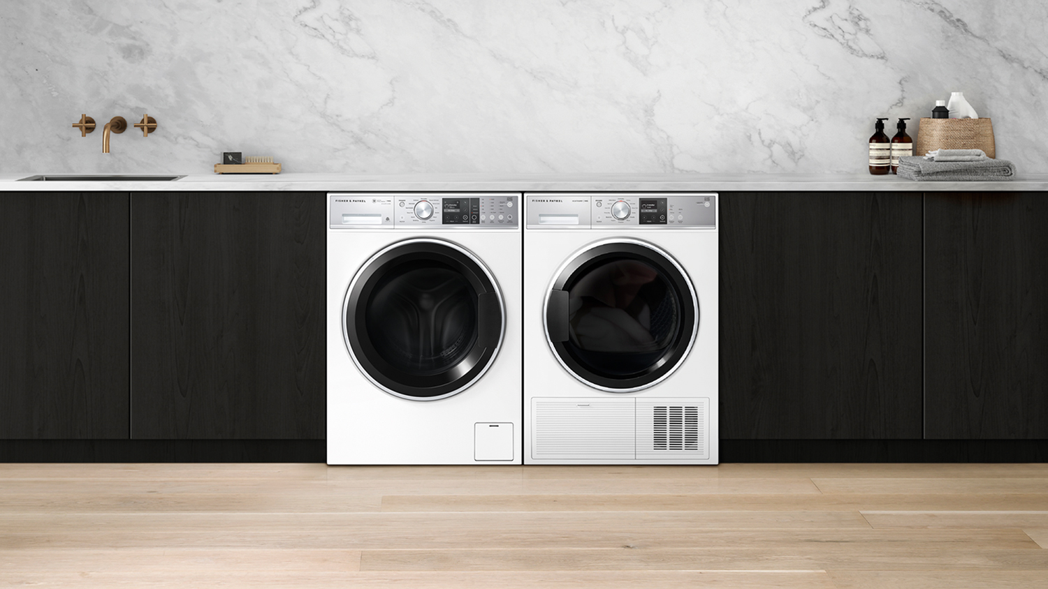 Fisher & Paykel 11kg Front Loading Washing Machine & 8kg Heat Pump Condenser Dryer Package - White