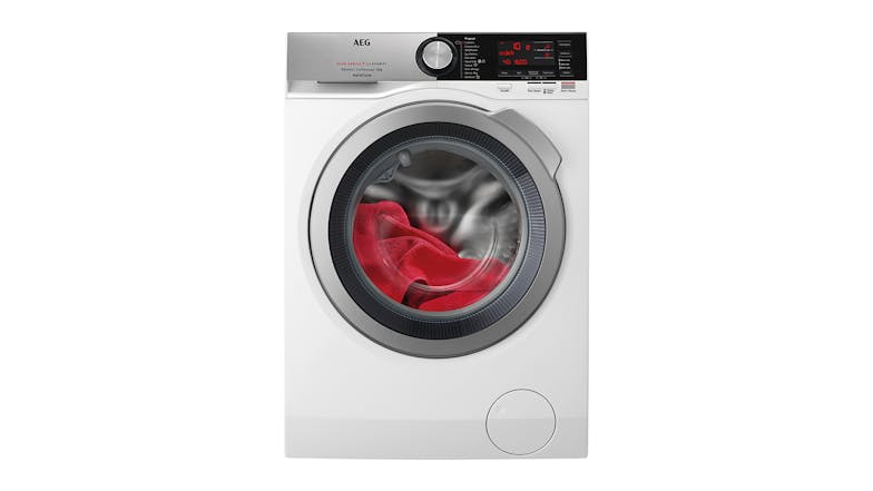 AEG 10kg Front Loading Washing Machine & 9kg Heat Pump Condenser Dryer Package - White