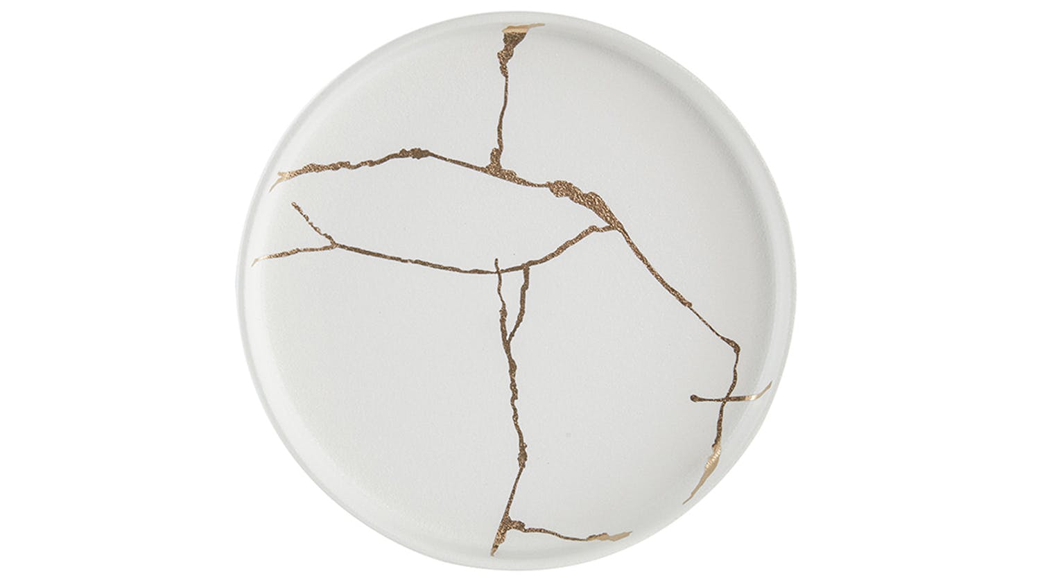 Kintsugi-Look Cream Porcelain Plate