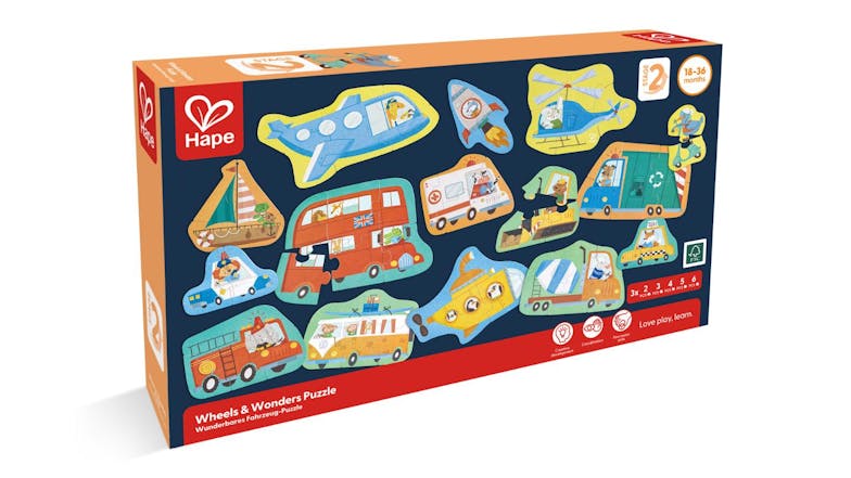 Hape Wheels & Wonders Puzzle 20pcs.