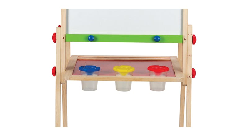 Hape Combination Easel & Blackboard with Paint Holders, Paper Roll Holder