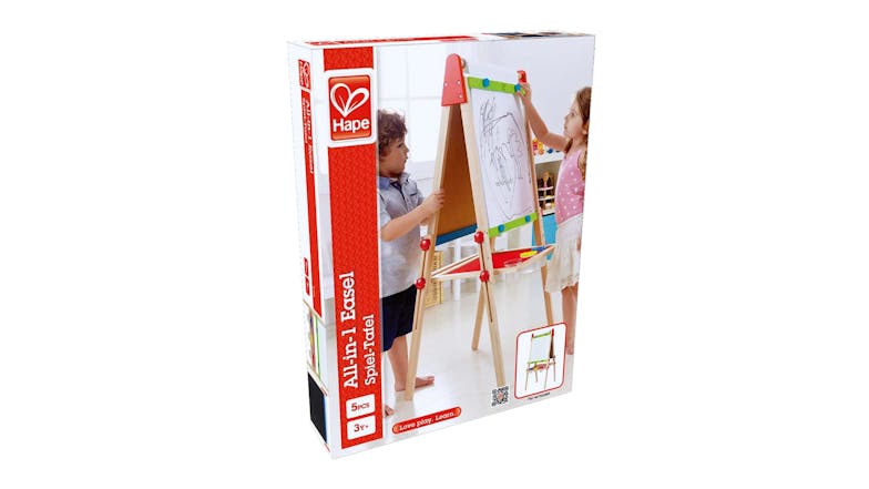 Hape Combination Easel & Blackboard with Paint Holders, Paper Roll Holder