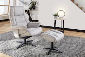 Bradley Fabric Recliner and Footstool