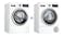 Bosch 10kg Front Loading Washing Machine & 9kg Heat Pump Condenser Dryer Package - White