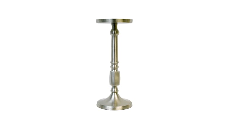 Silver Aluminium Pillar Candle Holder - Large