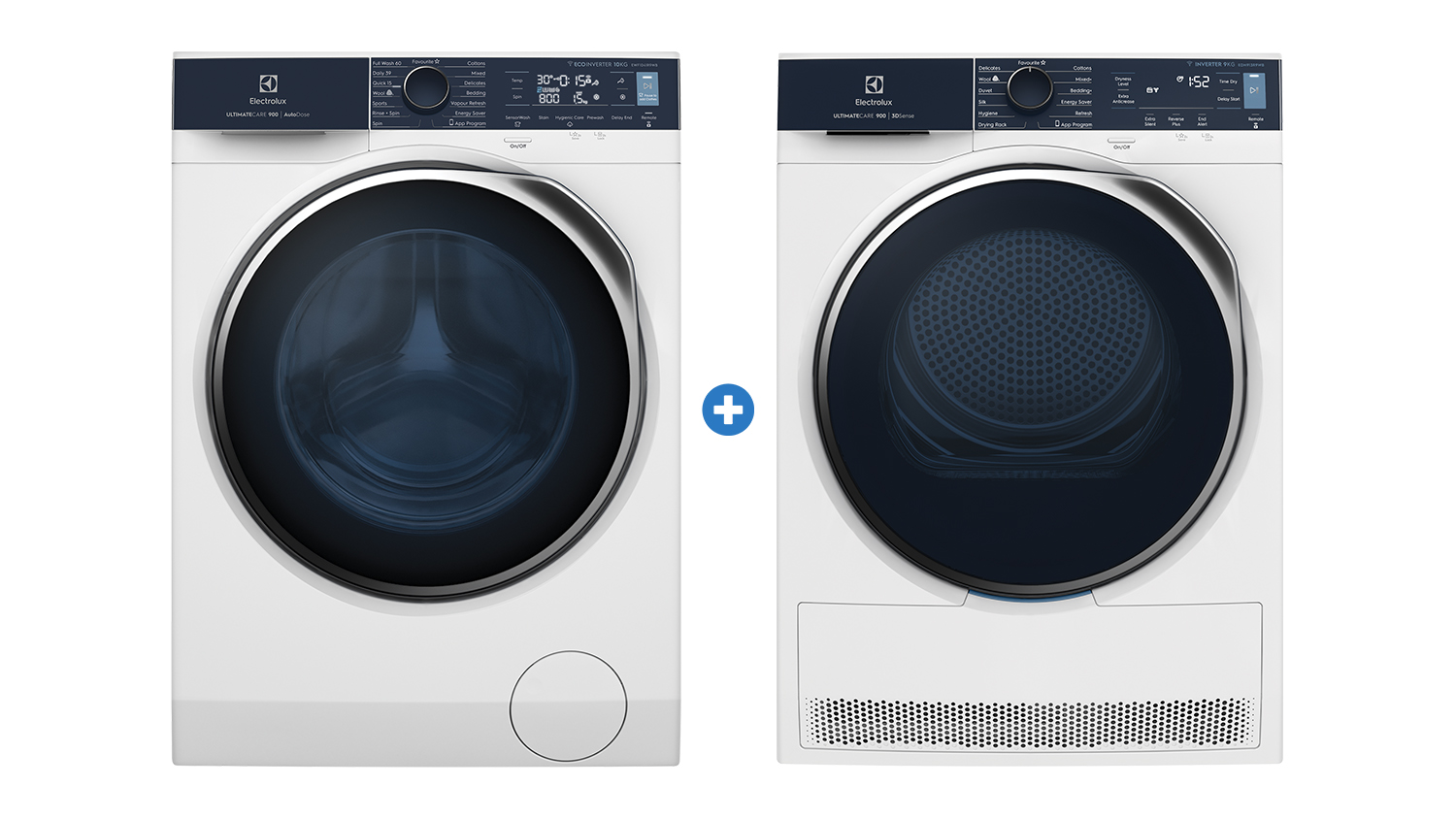 Electrolux 10kg Front Loading Washing Machine & 9kg Heat Pump Condenser Dryer Package White