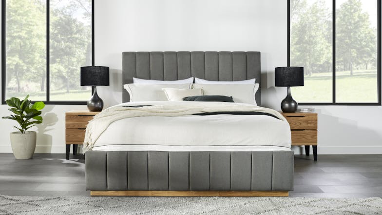 Ellie King Upholstered Bed Frame - Charcoal