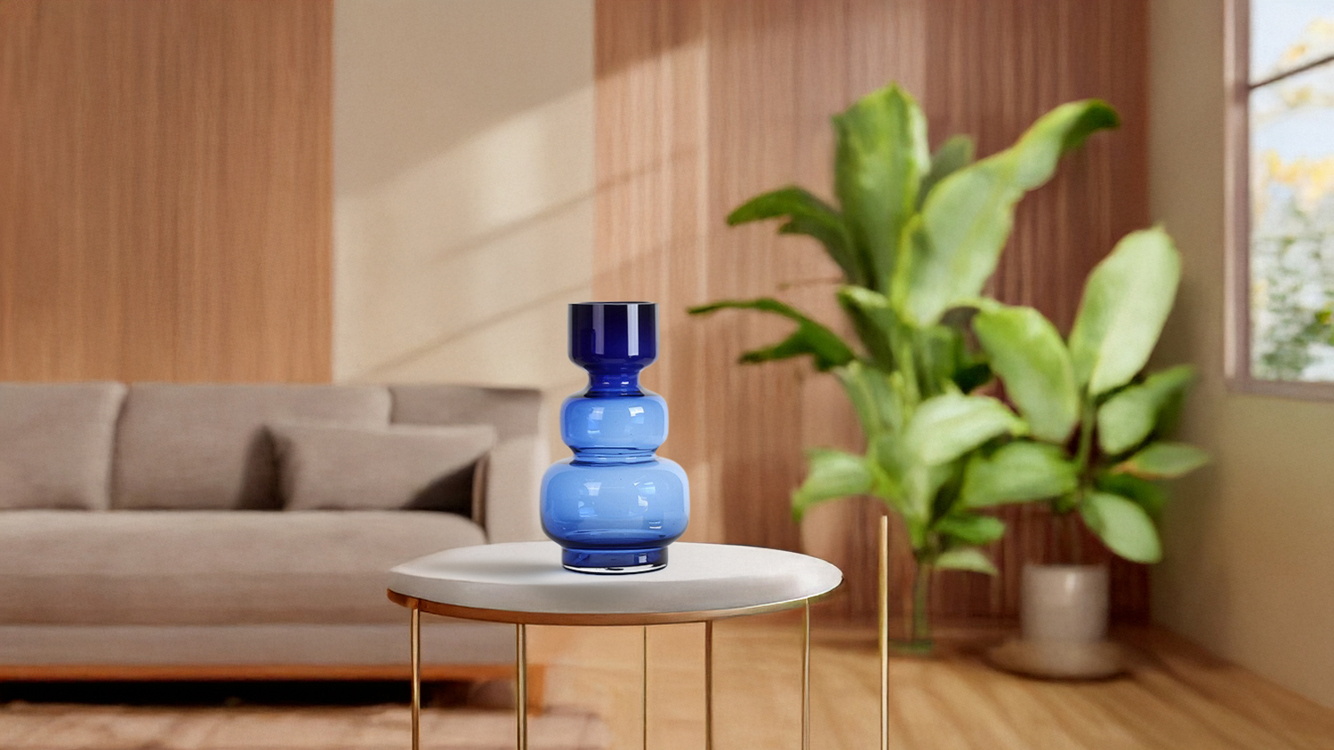 Blue Globe Vase - Tall