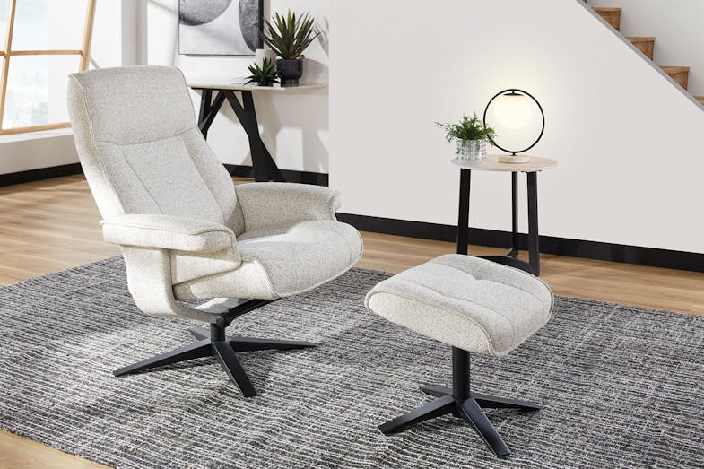 Oban Fabric Recliner and Footstool