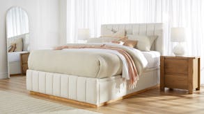 Olivia Queen Gas Lift Bed Frame - Snow