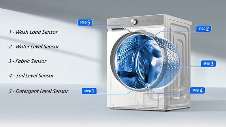 Samsung 12kg 24 Program Front Loading Washing Machine - Black Caviar (Bespoke AI/WW12BB944DGBSA)