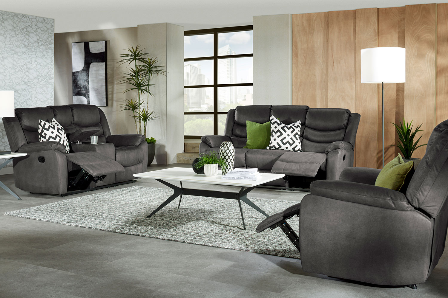 Balmoral 3 Piece Fabric Recliner Lounge Suite 3Seater/2Seater/1