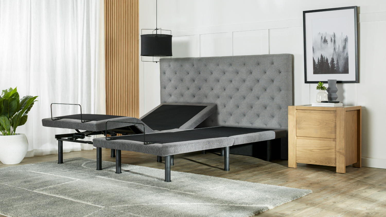 Renew Split Super King Zero Clearance Adjustable Base - Dark Grey