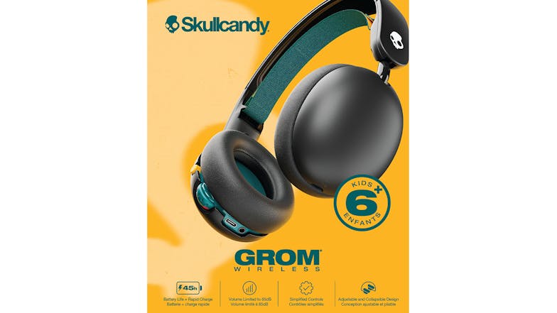 Skullcandy Grom Wireless Over-Ear Headphones - Black