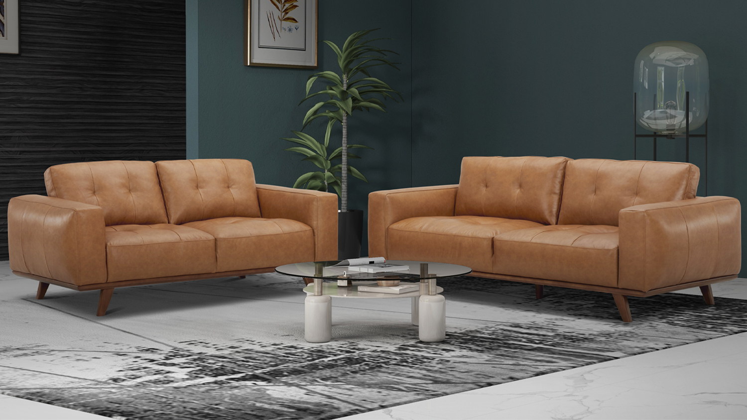 Coco 2 Piece Leather Lounge Suite