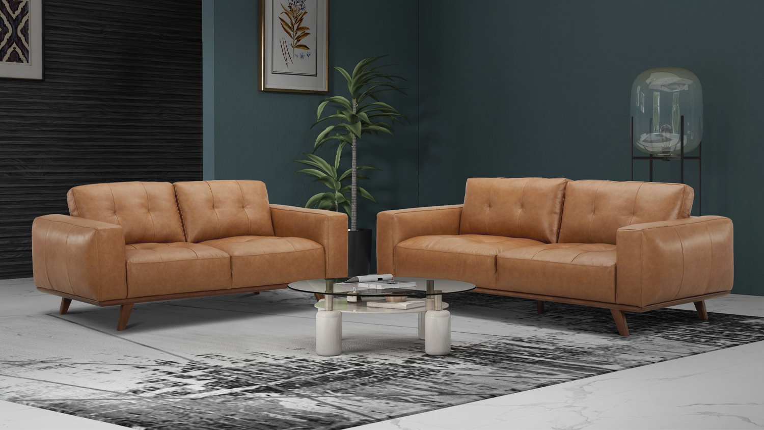 Coco 2 Piece Leather Lounge Suite