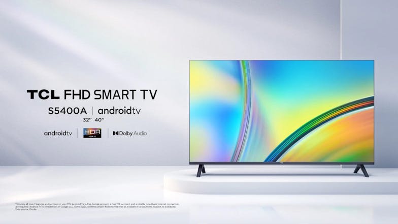TCL 32" S5400AF Smart Android LED TV - Black (2024)