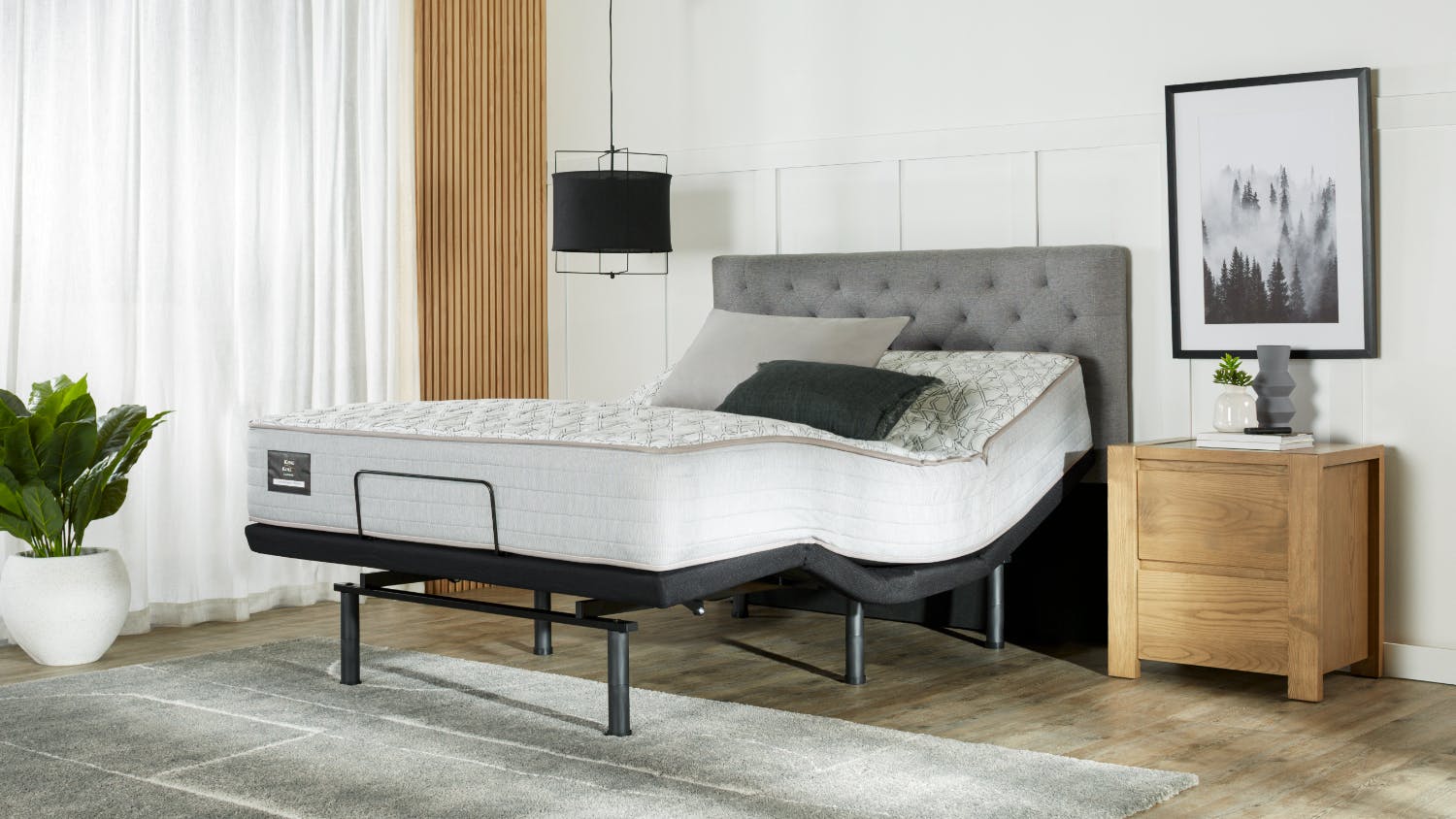 King Koil Conforma Classic II Firm Queen Mattress with Virtue Adjustable Base by A.H Beard