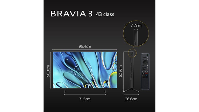 Sony 43" BRAVIA 3 Smart 4K Google UHD TV (2024)