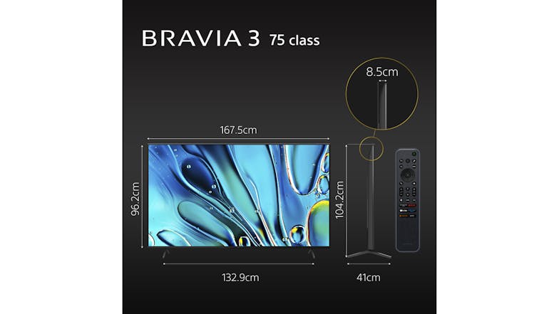 Sony 75" BRAVIA 3 Smart 4K Google UHD TV (2024)