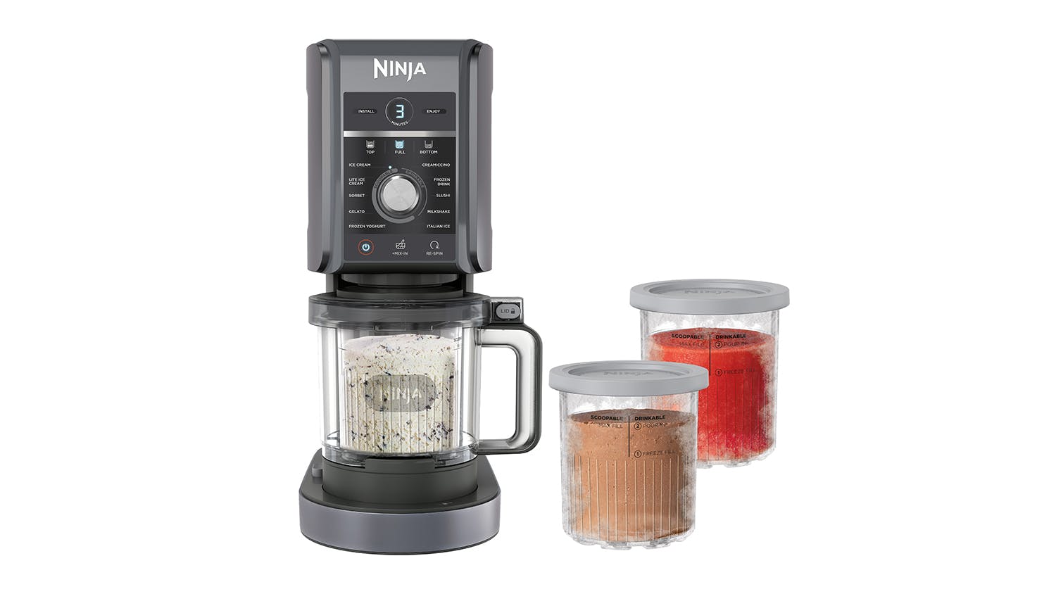 Ninja CREAMi Deluxe 11-in-1 0.7L Ice Cream & Frozen Treat Maker - Cloud Silver (NC501)