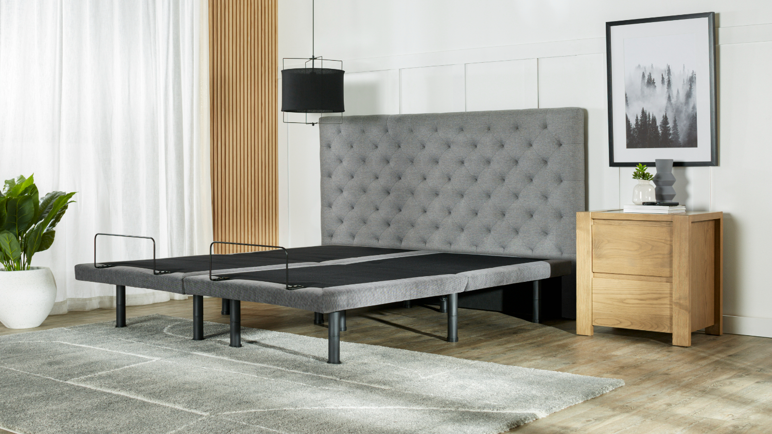 Renew Split Super King Zero Clearance Adjustable Base - Dark Grey