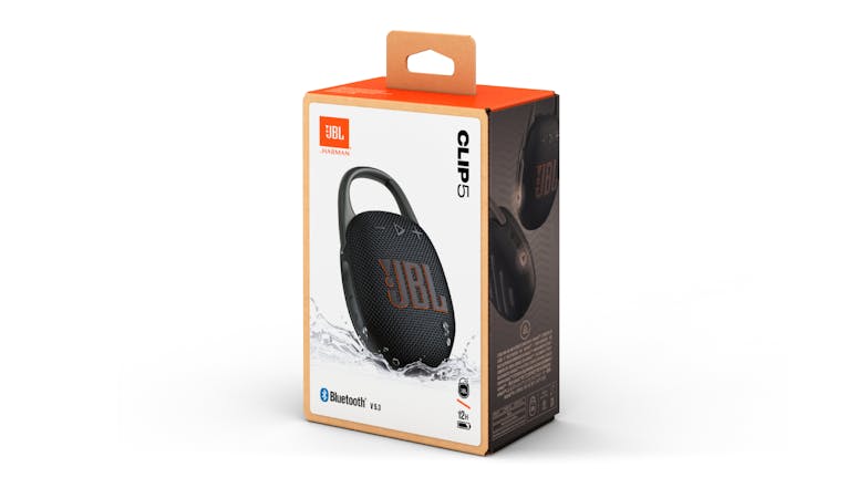 JBL Clip 5 Ultra-Portable Bluetooth Speaker with Carabiner - Black