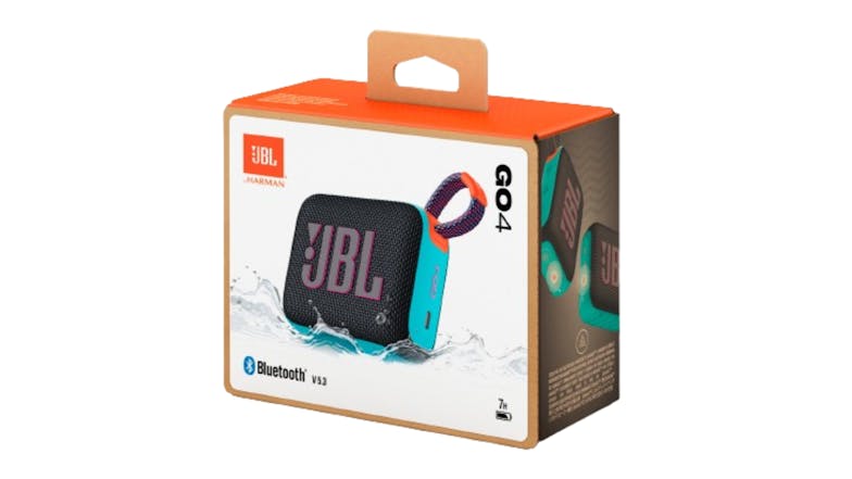 JBL Go 4 Portable Bluetooth Speaker - Black & Orange