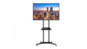 Perlesmith 32" to 65" Universal TV Mountable Floor Stand with Castors and Shelf - Black (PSTVMC01)