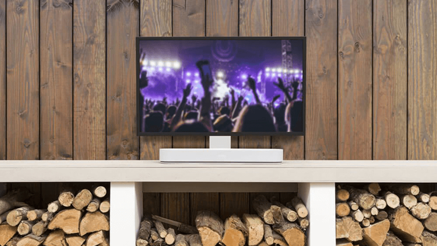 Flexson Pedestal Stand for 32” to 65” TV & Soundbar - Swivel Design - White (FLXBTVST1011)