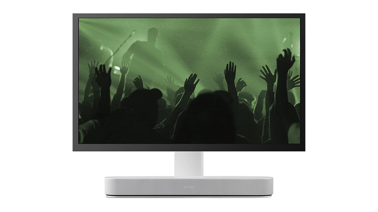 Flexson Pedestal Stand for 32” to 65” TV & Soundbar - Swivel Design - White (FLXBTVST1011)