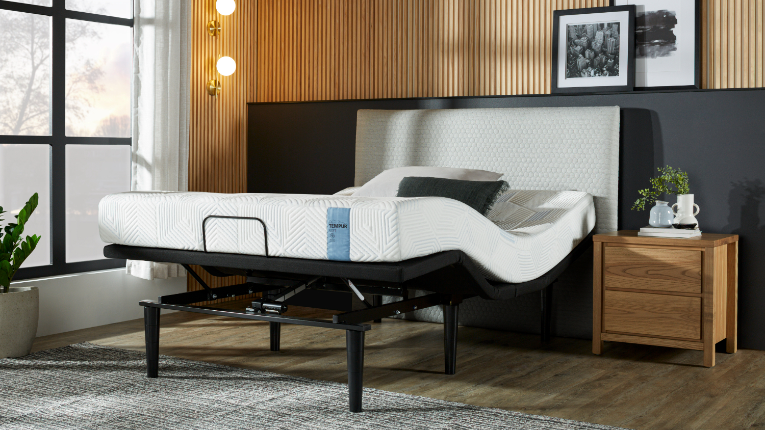 Apollo Cooling Soft Queen Mattress with Ease 4.0 Adjustable Bed Base by Tempur