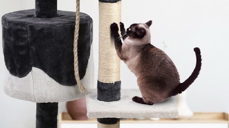 I.Pet Cat Tree Scratching Post 112cm - White/Grey