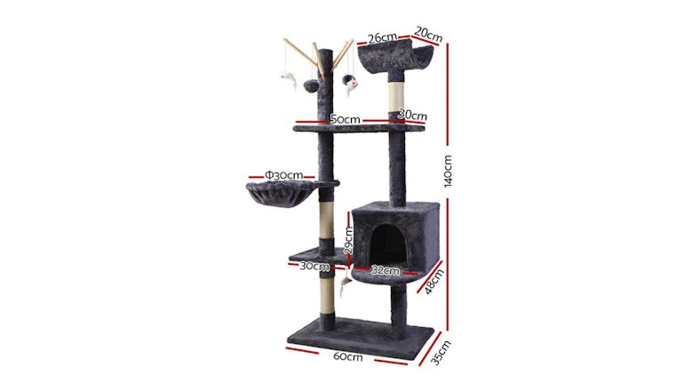 I.Pet Cat Tree Scratching Post 140cm - Grey