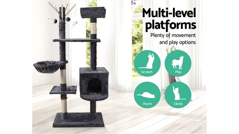 I.Pet Cat Tree Scratching Post 140cm - Grey