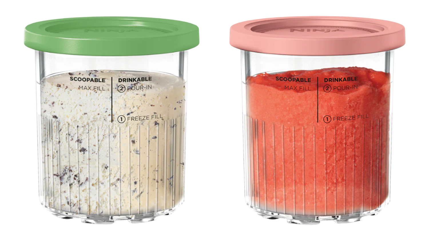 Ninja CREAMi Deluxe 700ml Tubs with Storage Lids for Ice Cream Maker - 2 Pack (XSKDLVRLDANZ)