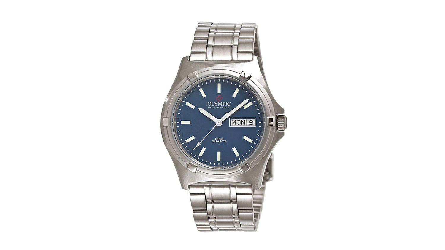 Olympic Workwatch Gents Watch 39mm - Stainless Steel with Blue Dial