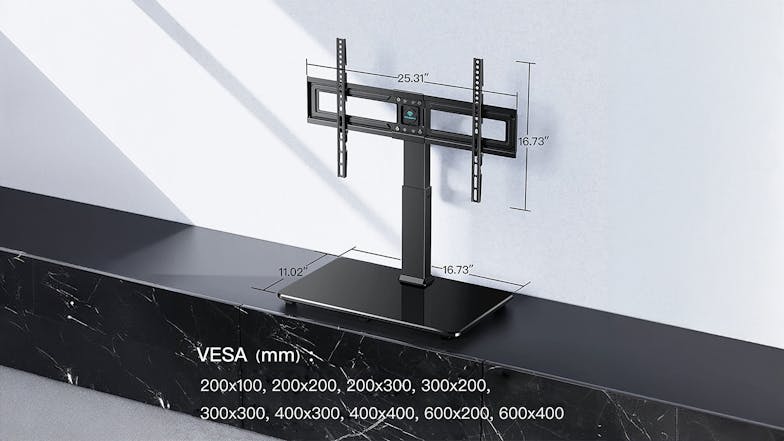 Perlesmith 32" to 75" Universal TV Mountable Table Top Stand - Black (PSTVS02)