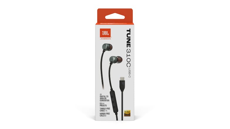 JBL Tune 310C Wired In-Ear Headphones - Black