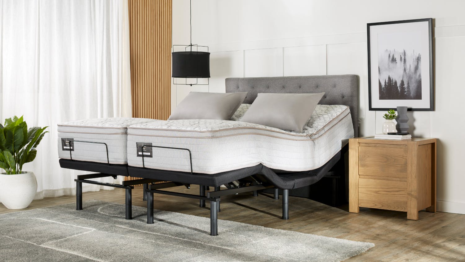 King Koil Conforma Classic II Soft Split Super King Mattress with Virtue Adjustable Base by A.H Beard