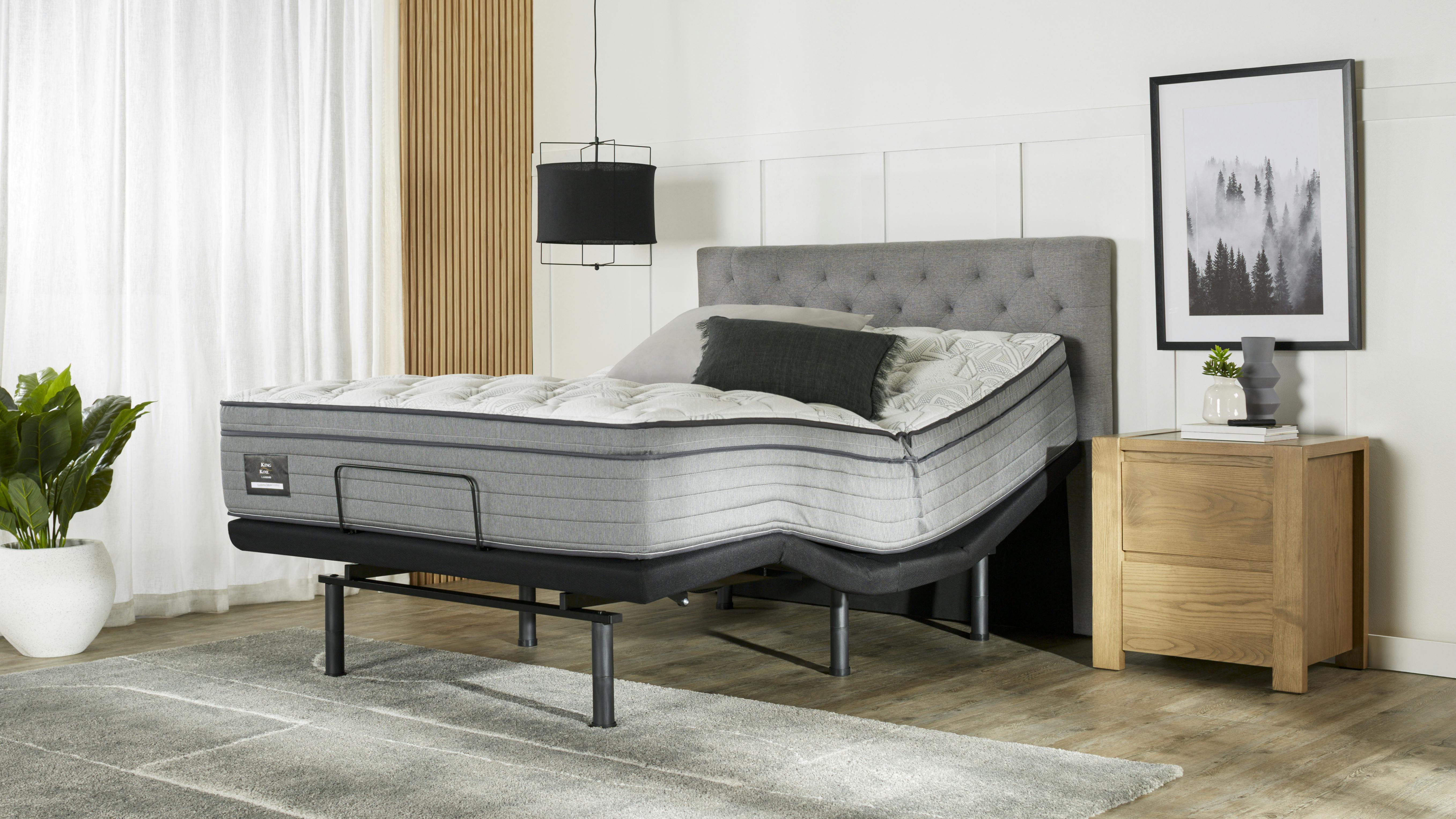 King Koil Conforma Delxue II Medium Queen Mattress with Virtue Adjustable Base by A.H Beard