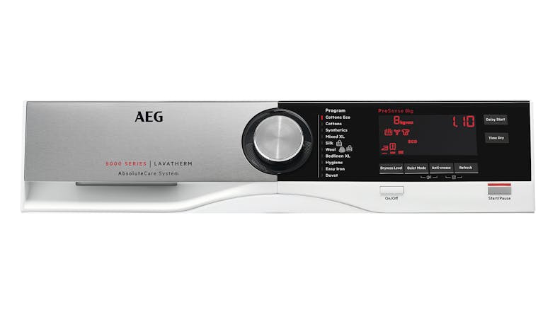 AEG 8kg Front Loading Washing Machine & 8kg Heat Pump Condenser Dryer Package - White