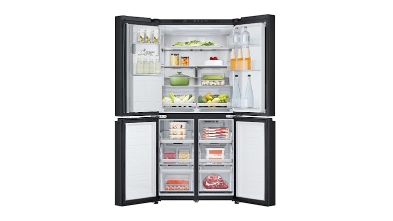 LG 506L Quad Door Fridge Freezer with Ice & Water - Matte Black (GF-L500MBL)