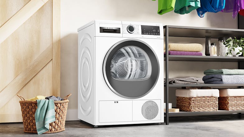 Bosch 9kg 14 Program Heat Pump Condenser Dryer - White (Series 6/WQG24200AU)