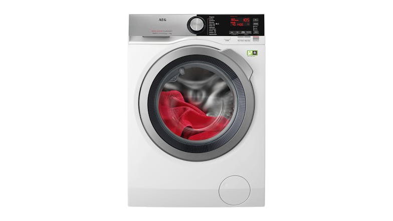 AEG 8kg Front Loading Washing Machine & 8kg Heat Pump Condenser Dryer Package - White